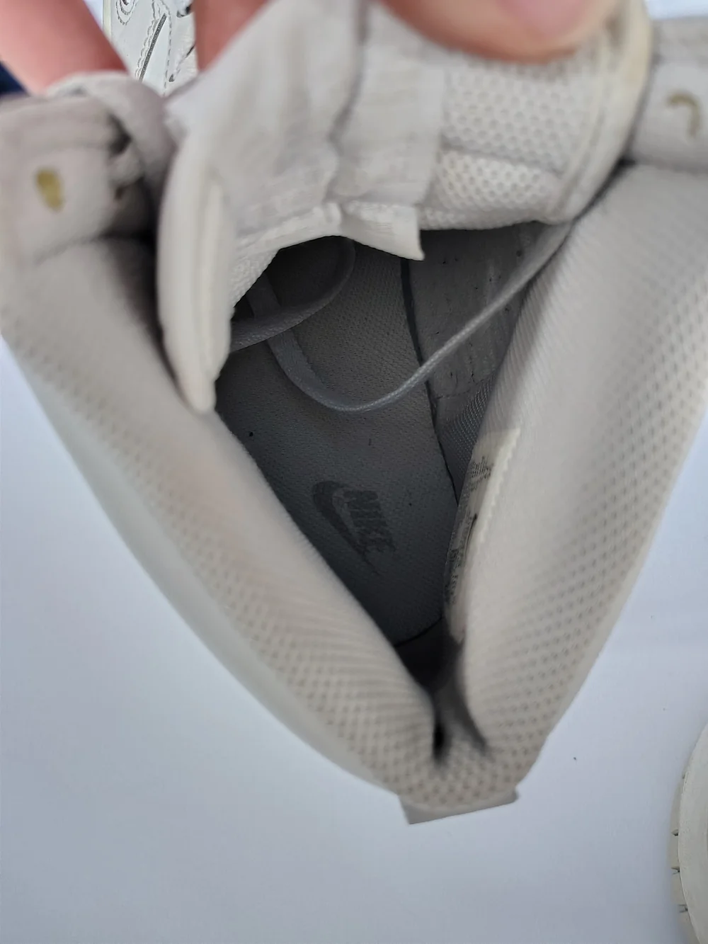 Nike Youth 7 High-Top Sneakers in Light Gray and White